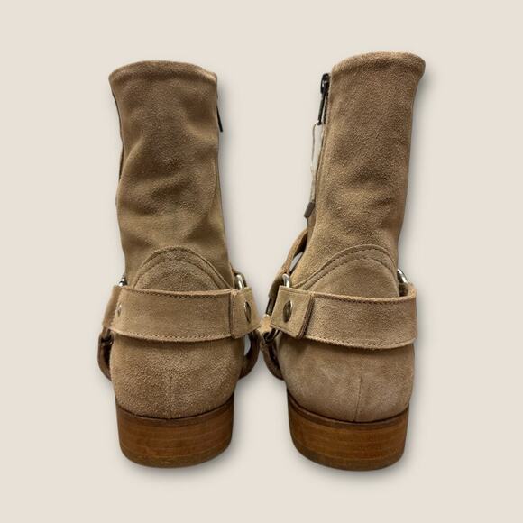 Lemaré Leather Harness Ankle Boots in Sand - Picture 4 of 5